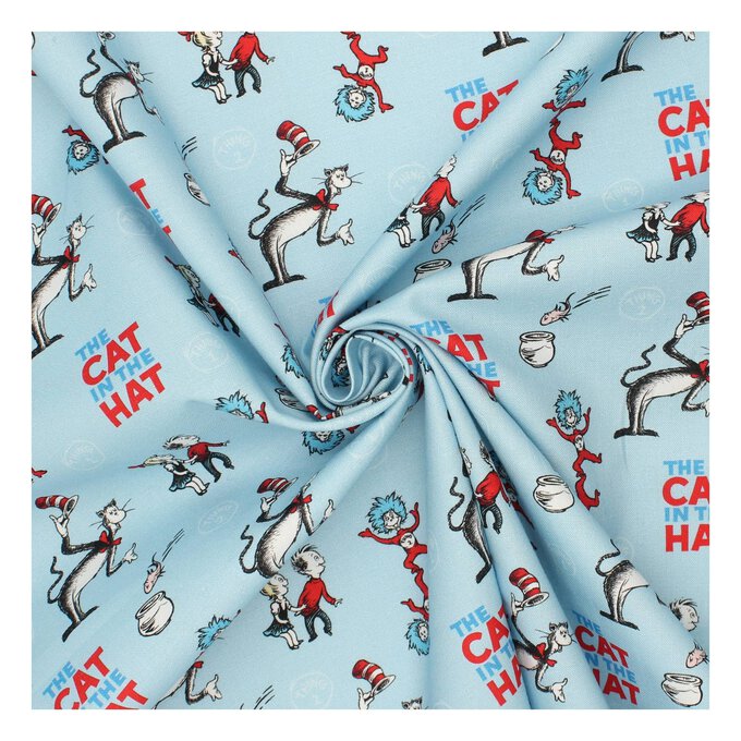 Dr Seuss Cat in the Hat Cotton Fabric by the Metre image number 1