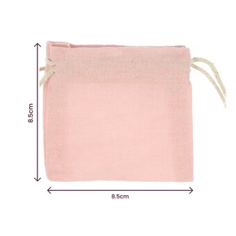 Pink Mini Cotton Drawstring Bags 5 Pack  image number 3