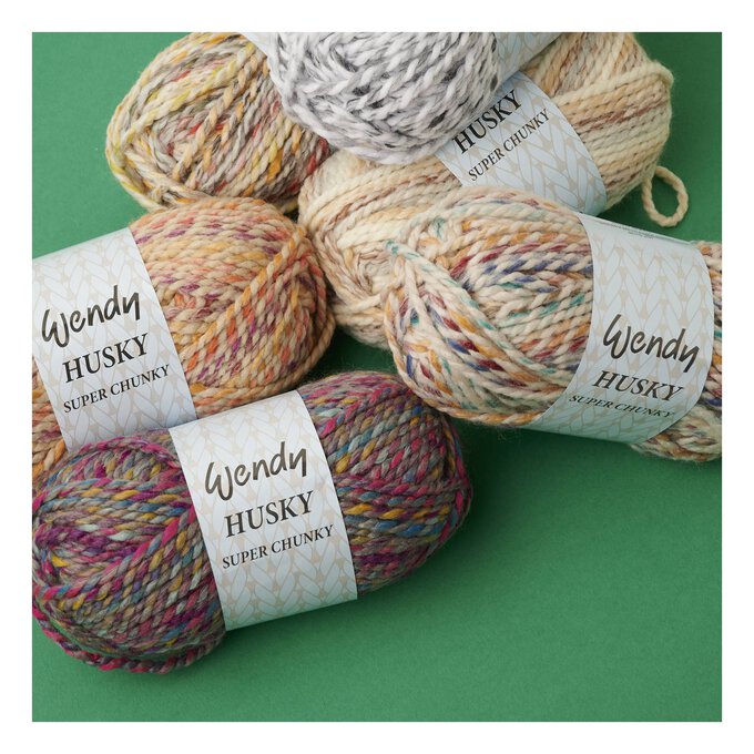 WENDY HUSKY Super Chunky Knitting Wool Yarn 5X100G Rainbow Mix