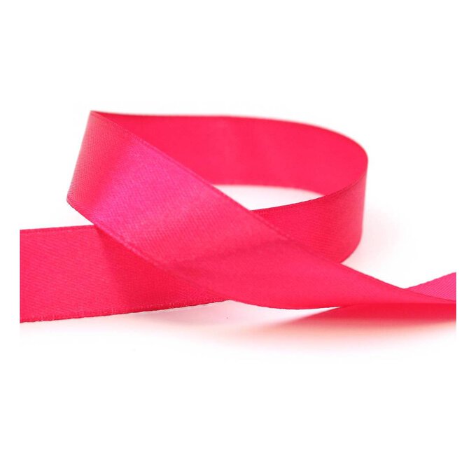 Hot Pink Double Face Satin Ribbon-DBFS-HP