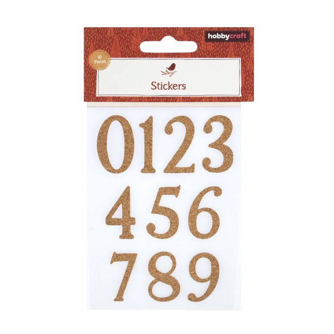 Cork Number Stickers 10 Pack image number 1