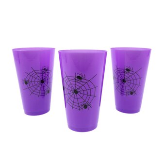 Purple Spider's Web Cups 3 Pack 