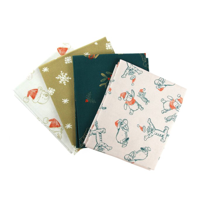 Winnie the Pooh Christmas Cotton Fat Quarters 4 Pack image number 1