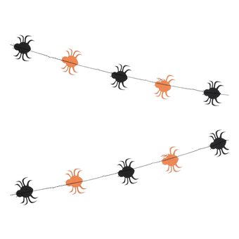 Orange and Black Paper Spider Garland 5m