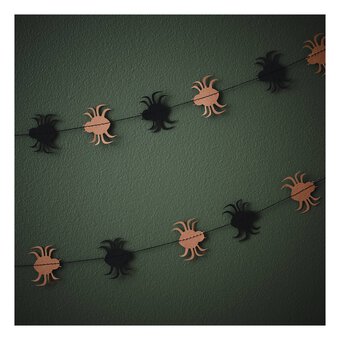 Orange and Black Paper Spider Garland 5m