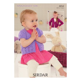 Sirdar Snuggly DK Girls' Cardigans Digital Pattern 4654