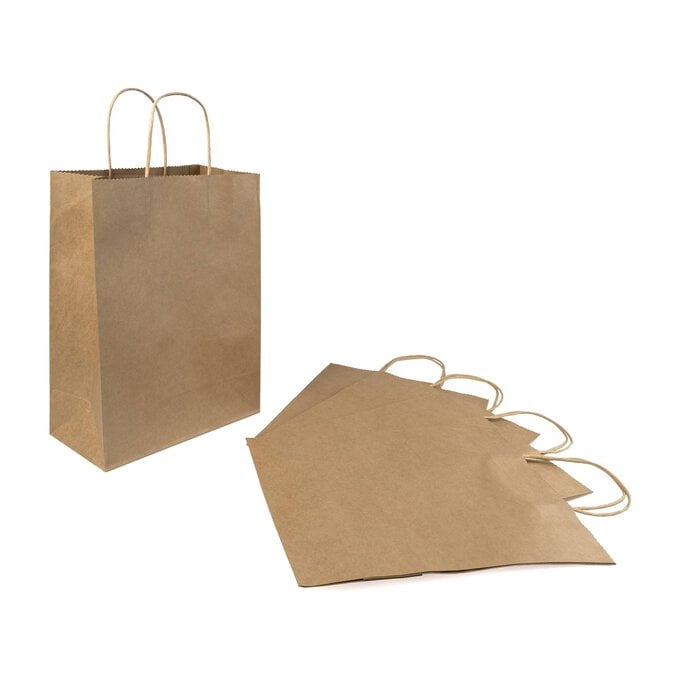 Kraft Gift Bag 33cm x 25cm 5 Pack | Hobbycraft