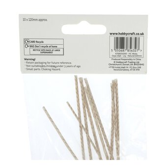 Pre-Waxed Wick Assemblies for Soya Wax 120mm 10 Pack  image number 5