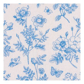 Blue Floral Single Cotton Fat Quarter image number 3
