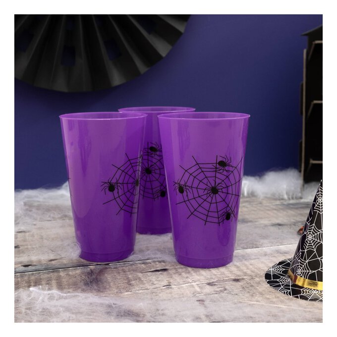 Purple Spider's Web Cups 3 Pack  image number 1