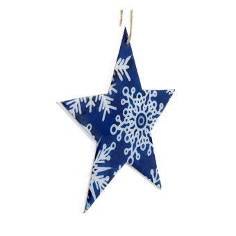 Hanging Ornamental Snowflake Star Decoration 11cm
