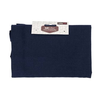 Navy Blue Cotton Shopping Bag 40cm x 38cm image number 4