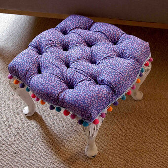 How to Upcycle a Stool with Fabric