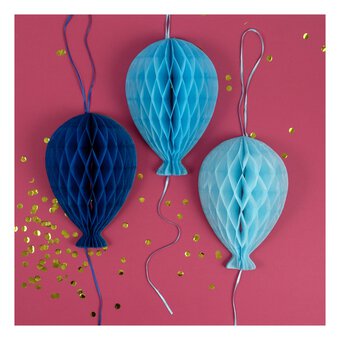 Blue Honeycomb Balloon Decorations 3 Pack image number 2