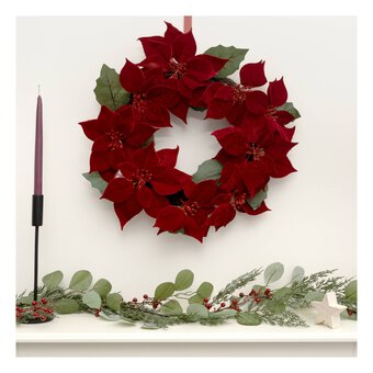 Red Poinsettia Wreath 51cm