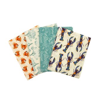 Little Red Boots Lobster Cotton Fat Quarters 4 Pack