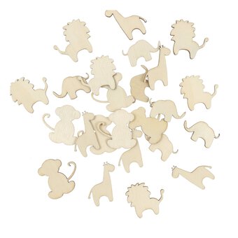 Wooden Baby Shower Confetti 24 Pieces 