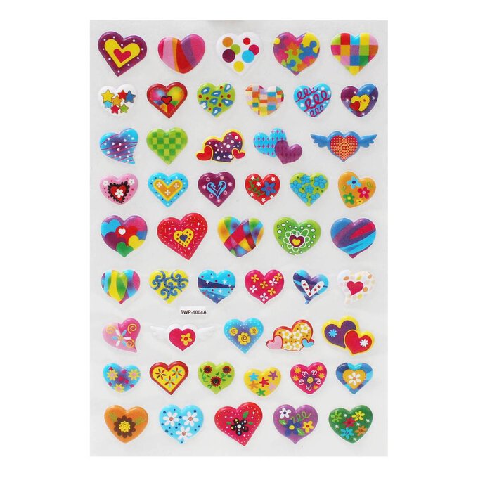 Stichting Nidos  50 Puffy Heart Stickers Assorted Sizes ~ by American  Greetings