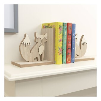 Wooden Fox Bookends 2 Pack