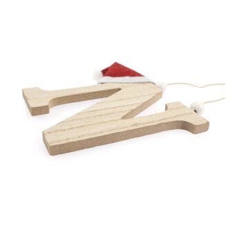 Hanging Wooden Christmas Letter N 9cm image number 4