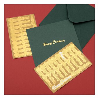 Gold Happy Christmas Foil Stickers 24 Pack