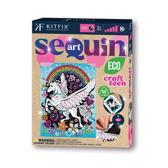 Kitfix Winged Unicorn Sequin Art Craft Teen Kit