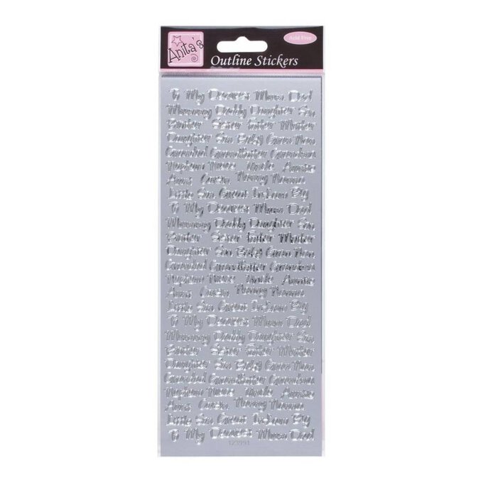 Outline Stickers Relative Messages Silver image number 1