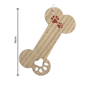 Hanging Wooden Paw Bone Decoration 14cm image number 5