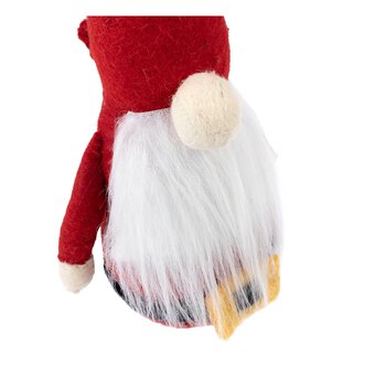 Red Felt Santa Gnome Decoration 29cm image number 4