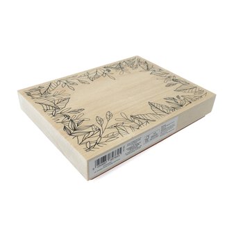 Leaf Frame Wooden Stamp 14cm x 11cm