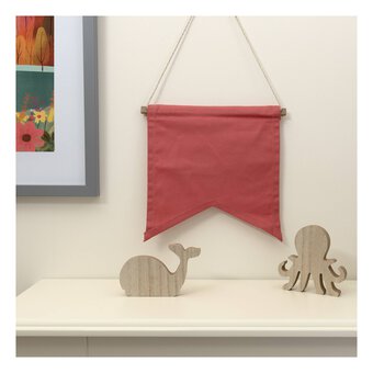 Bright Pink Dove Tail Canvas Banner 19cm x 22cm  image number 2