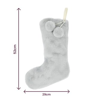 Plush Grey Stocking 52cm image number 4