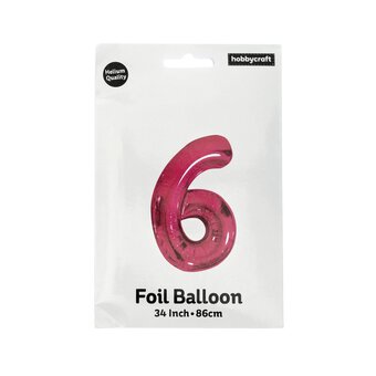 Extra Large Pink Foil Number 6 Balloon image number 3