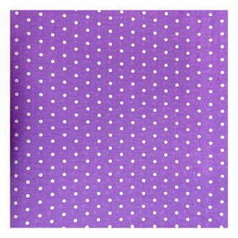 Lilac Simple Polka Polycotton Fabric by the Metre image number 2