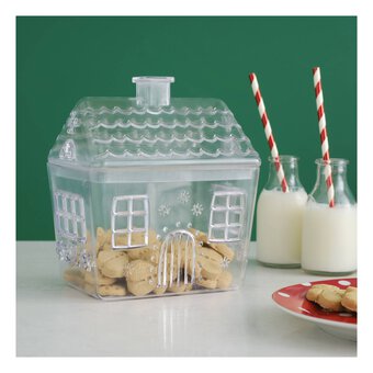 Glass Gingerbread House Cookie Jar