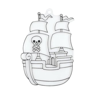 Pirate Ship Plastic Suncatcher