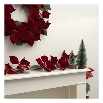 Red Poinsettia Garland 1.8m image number 5