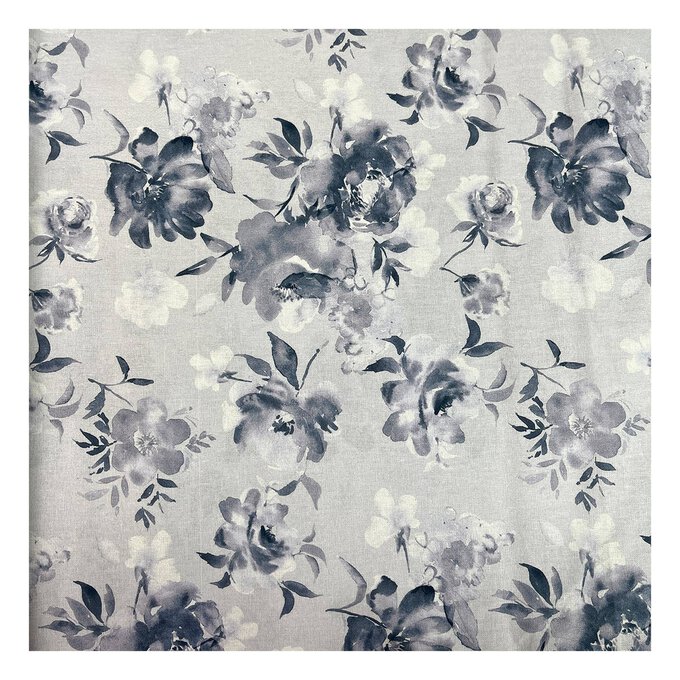 Gray Floral Fabric -  UK