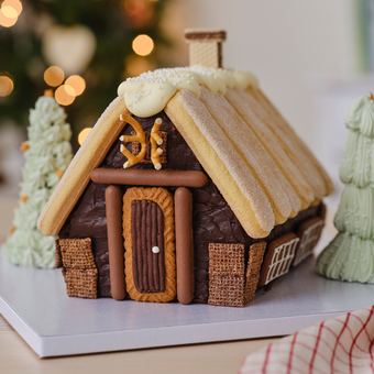 How to Make a Christmas Log Cabin Cake