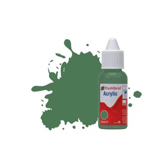 Humbrol Mid Green Matt Acrylic Paint Dropper 14ml (101)