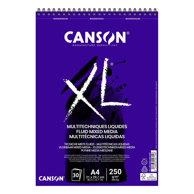 Canson Xl Spiral Multi-media Paper Pad 9x12-60 Sheets : Target