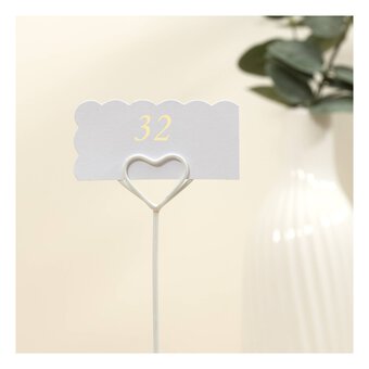 White Heart Table Number Stand