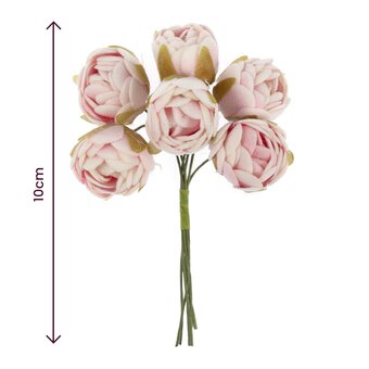 Pink Round Petite Flower Picks 6 Pieces image number 4