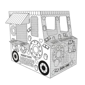 Colour-In Cardboard Donut Van