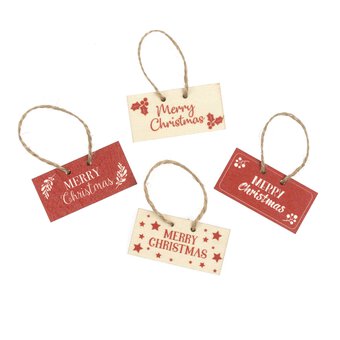 Merry Christmas Wooden Embellishments 4 Pack