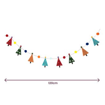 Christmas Tree Felt Bunting 1.2m  image number 5