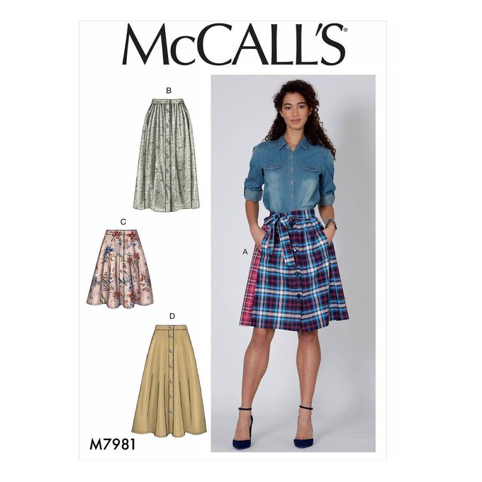 McCall’s Women’s Skirt Sewing Pattern M7981 (XS-M) | Hobbycraft