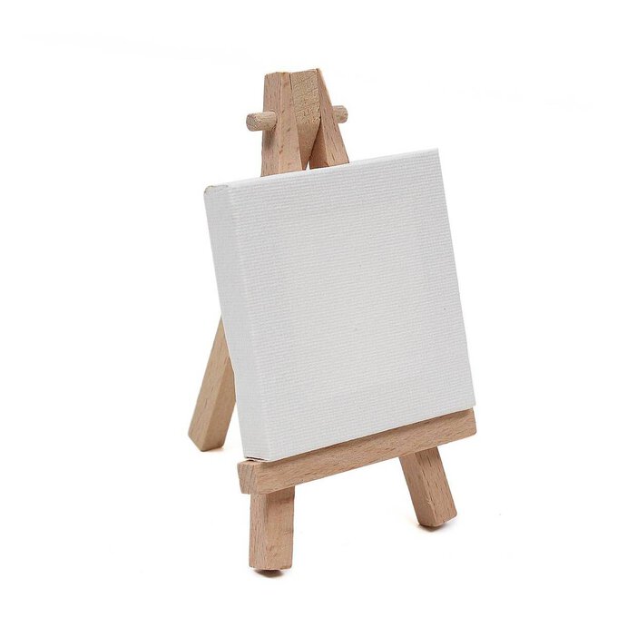 2 Sets Mini Canvas Panel Wooden Easel Sketch Pad Settings For