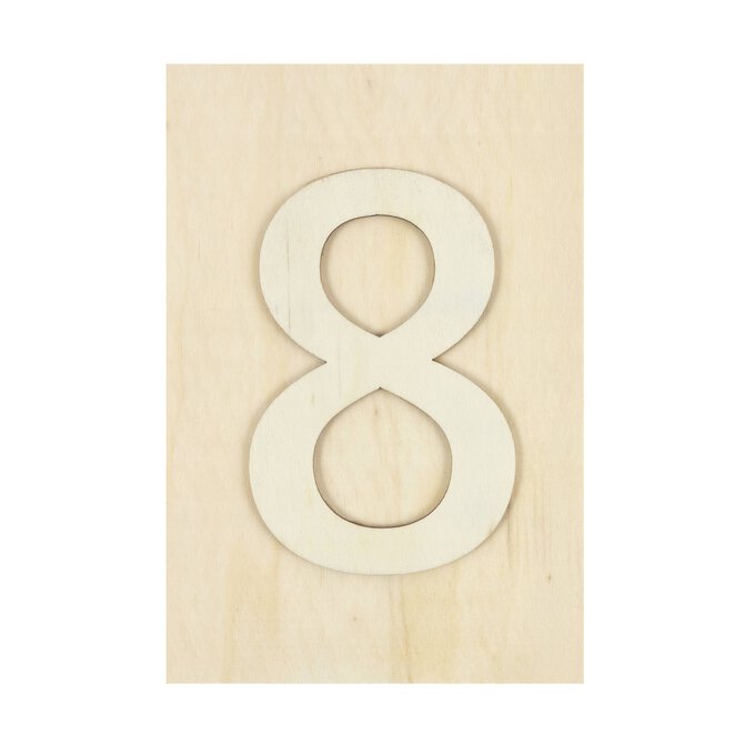 Wooden Number 8 Plaque 10cm x 15cm image number 1