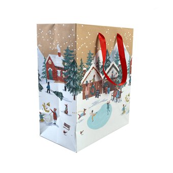 Snowy Mountain Kraft Gift Bag 30cm x 25cm